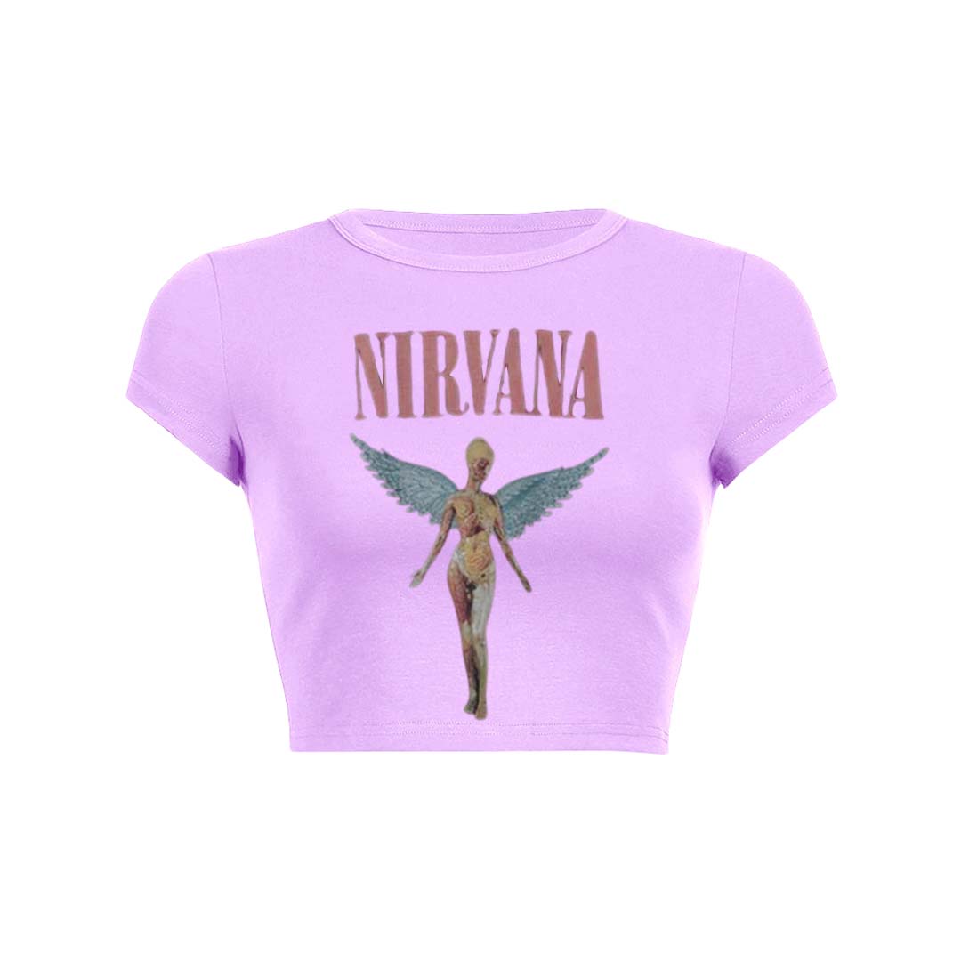 Nirxxxxa Angle Print Round Neck T Shirt