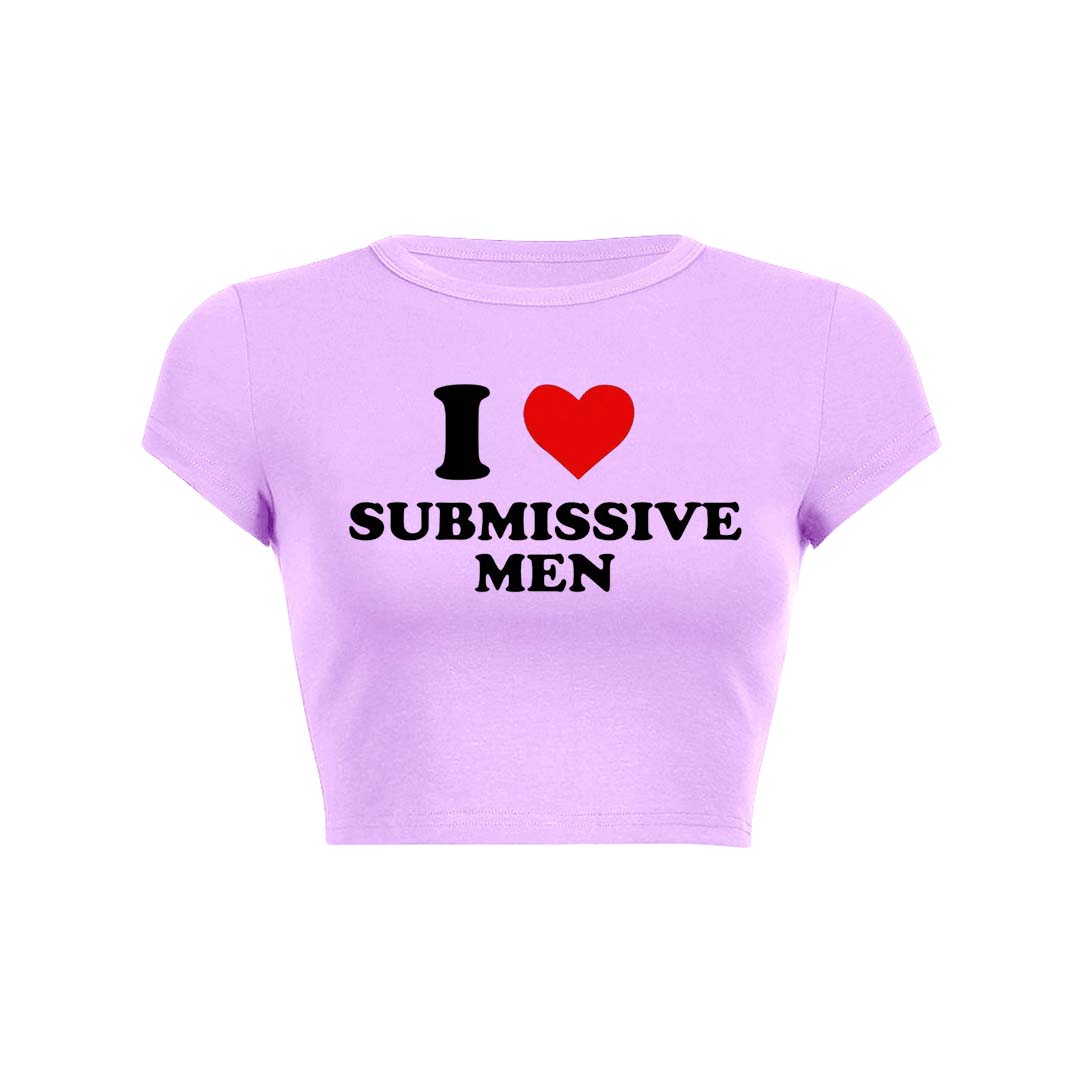 I Love S Men Y2K Baby Tee Crop Top