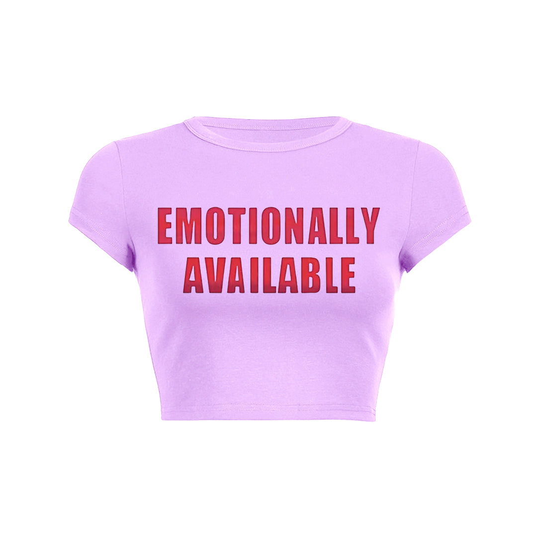 Emotionally Available Y2K Baby Tee