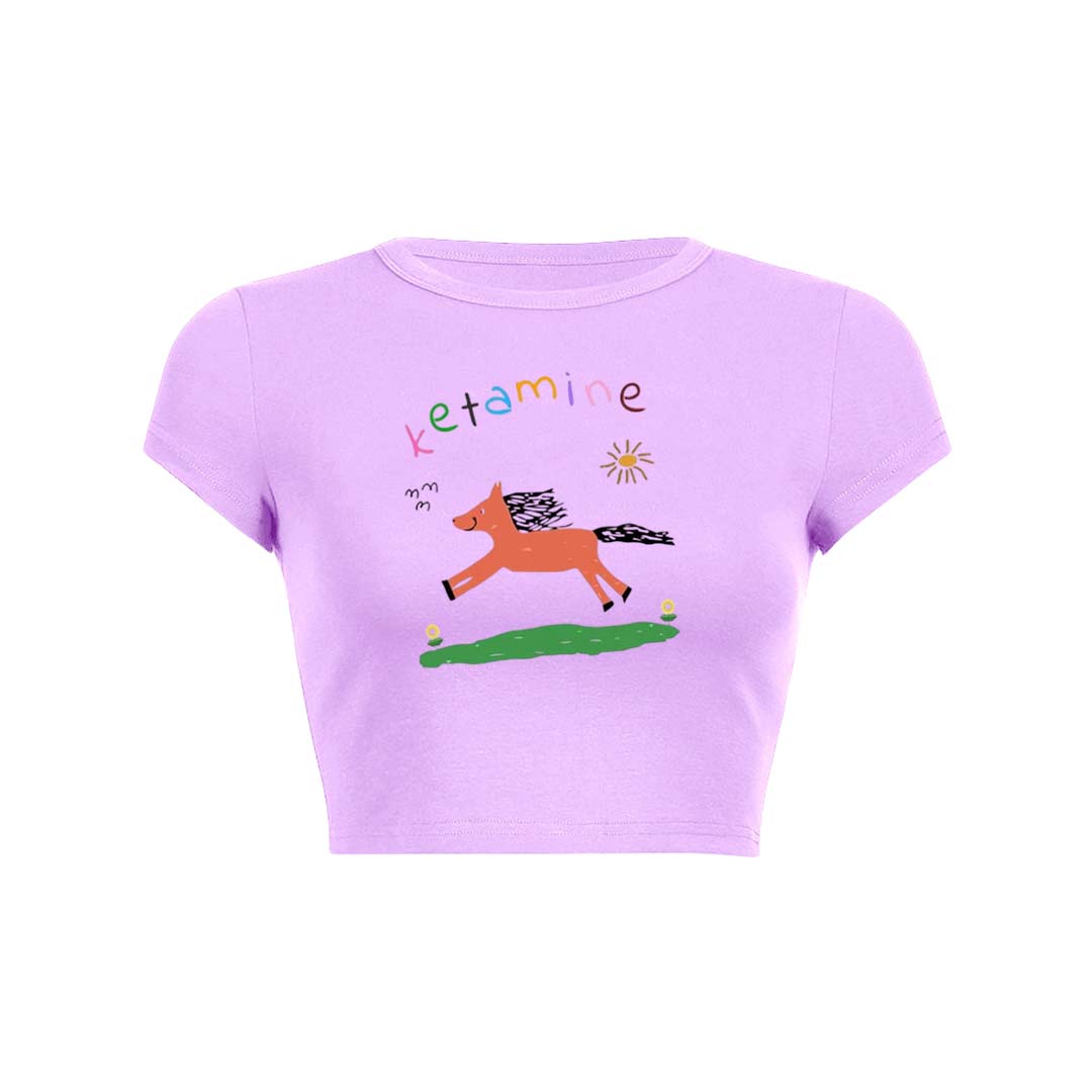 Orange Pony Y2K Baby Tee Crop Top