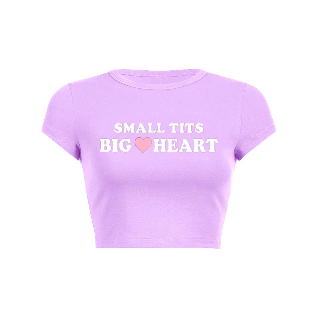 Small But Big Heart Y2K Baby Tee Crop Top