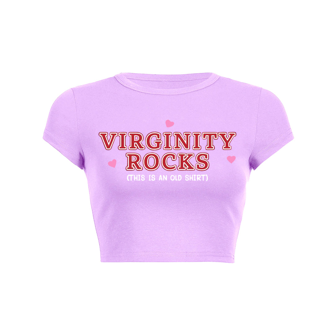 Virginity Rocks Y2K Baby Tee