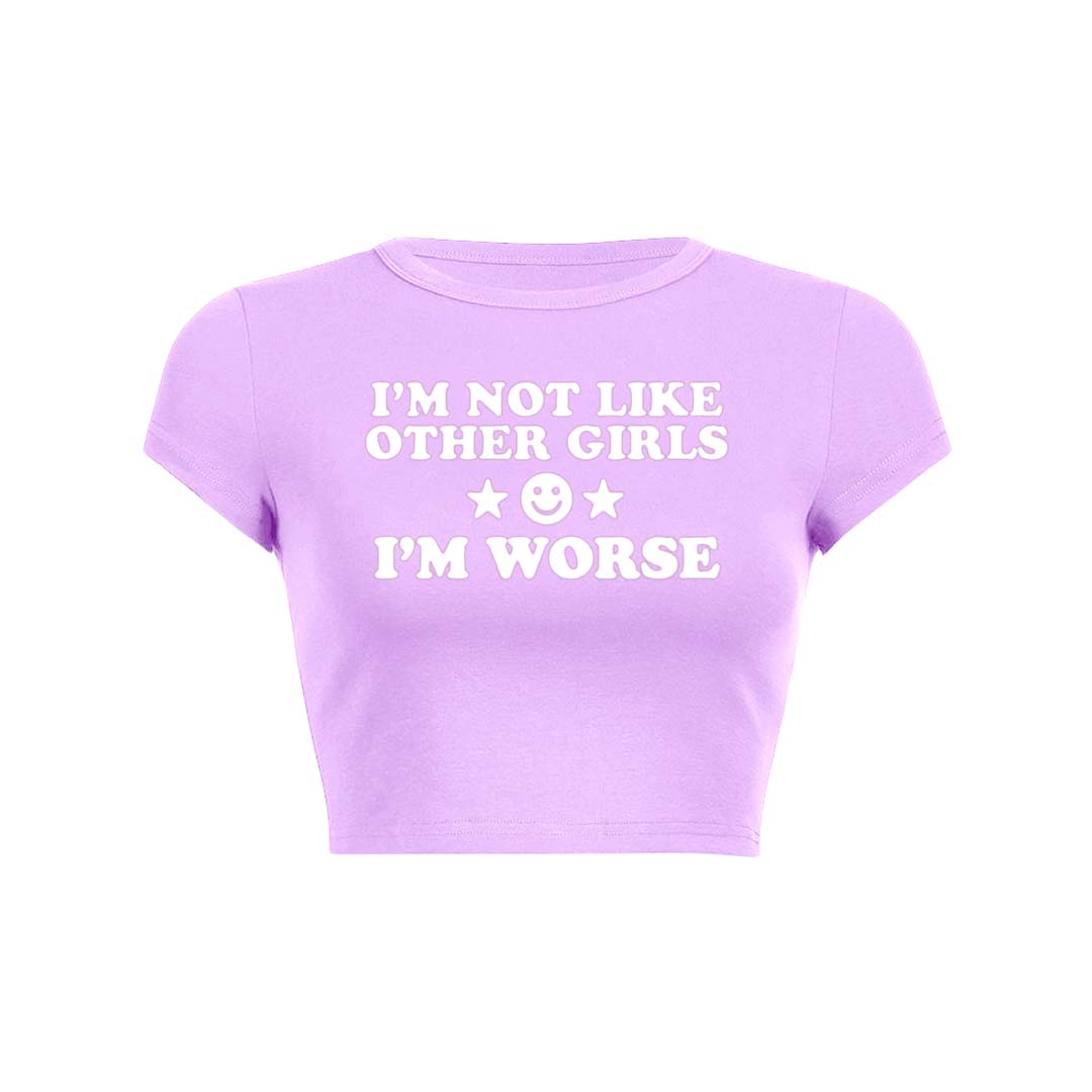 Im Worse Y2K Baby Tee Crop Top