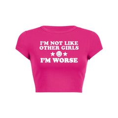 Im Worse Y2K Baby Tee Crop Top