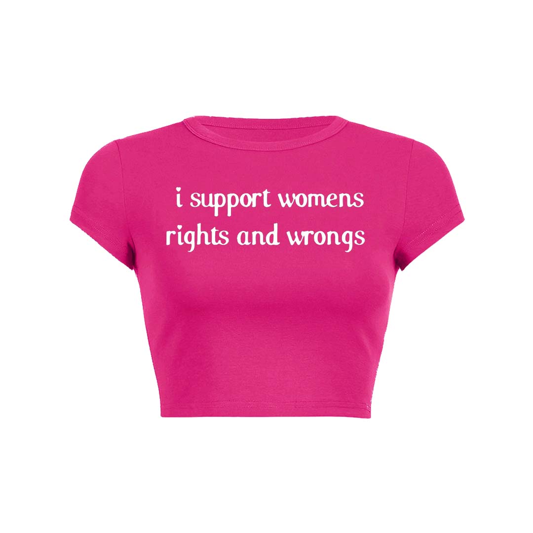 I Support Women Y2K Baby Tee Crop Top