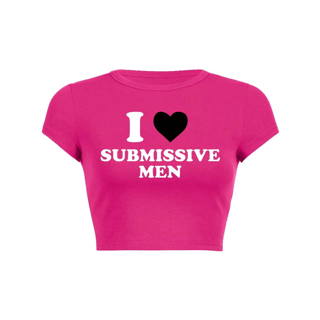I Love S Men Y2K Baby Tee Crop Top