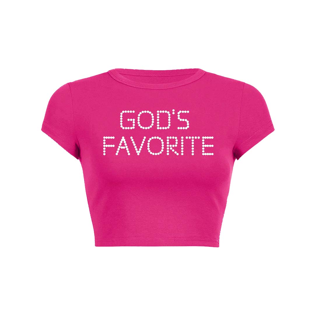 Gods Favorite Y2K Baby Tee Crop Top