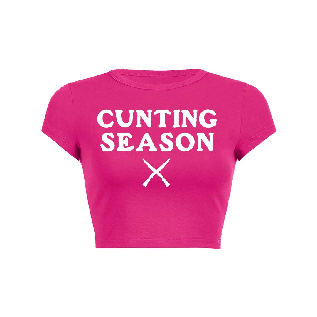 Cunting Season Y2K Baby Tee Crop Top