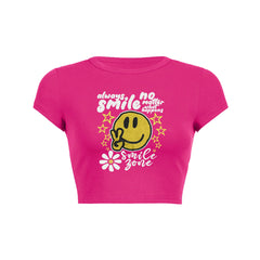 Always smile no matter what happens floral graphic print Baby Tee