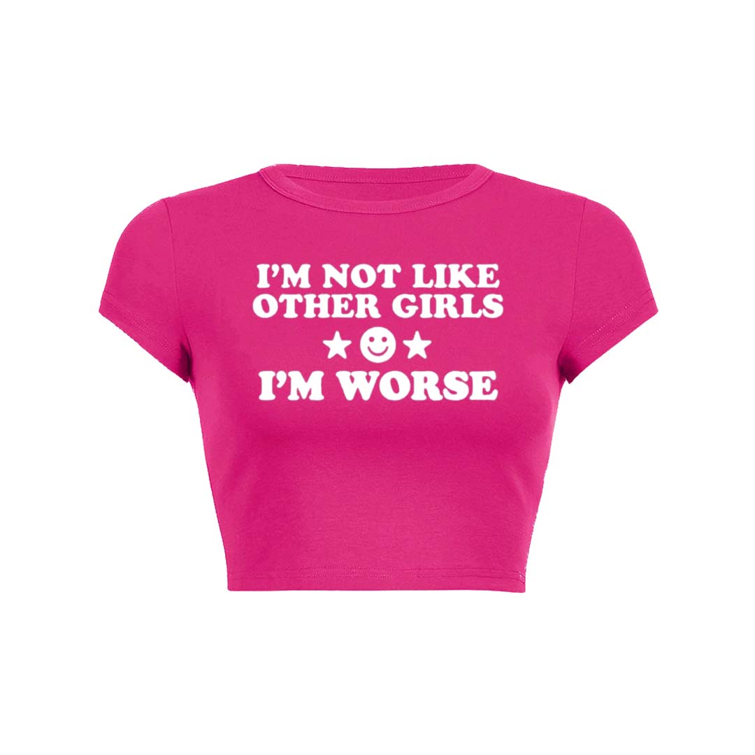 Im Worse Y2K Baby Tee Crop Top
