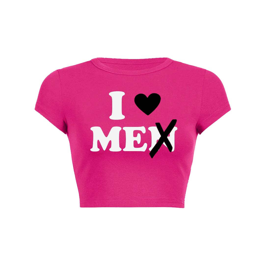 Love Me Not Men Y2K Baby Tee Crop Top