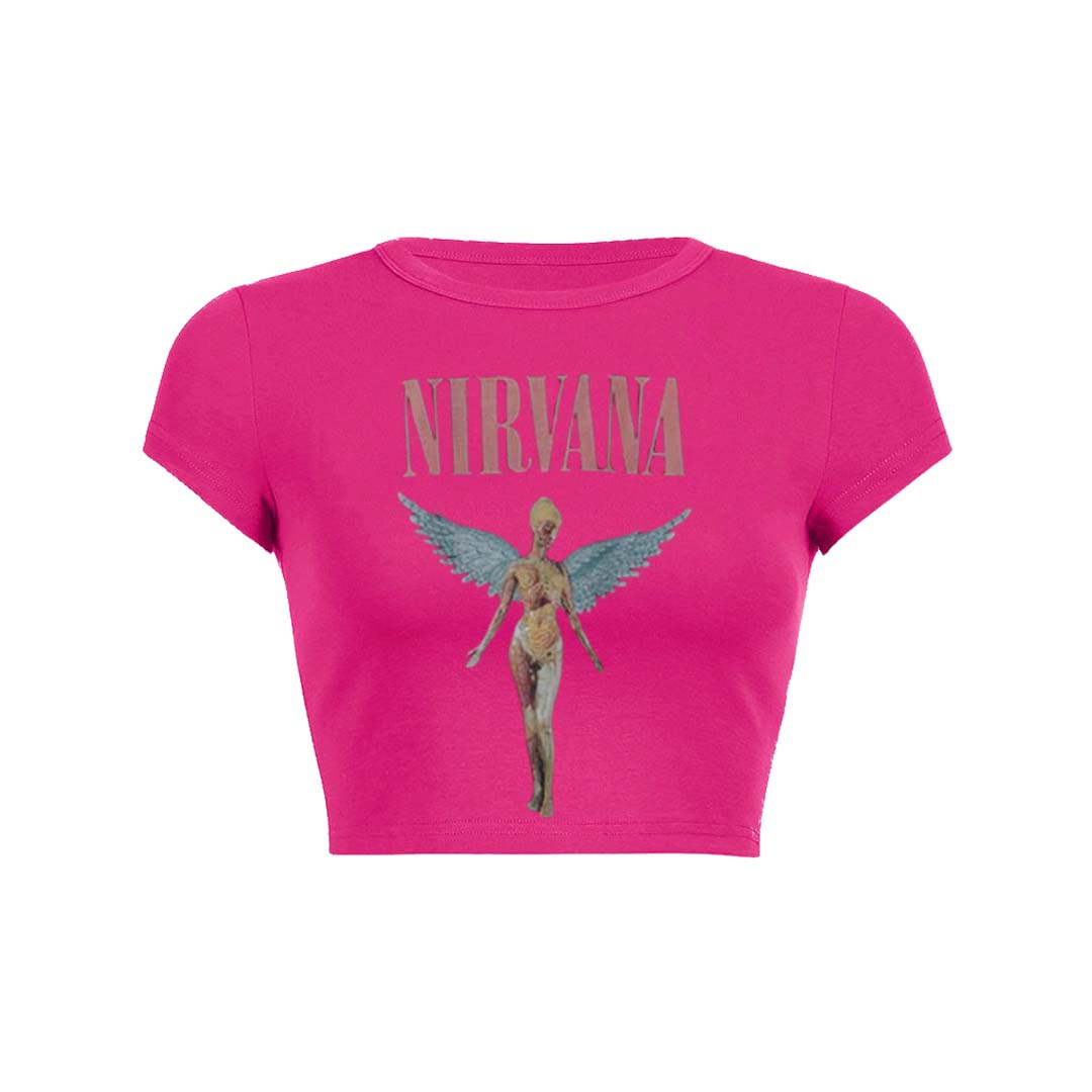 Nirxxxxa Angle Print Round Neck T Shirt