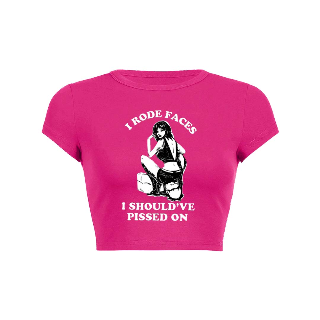 I Rode Faces Y2K Baby Tee Crop Top