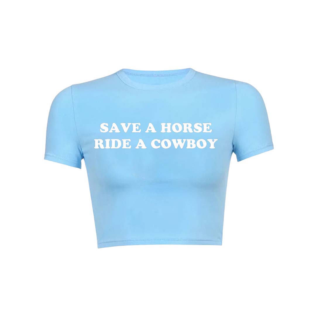 Save A Horse Y2K Baby Tee Crop Top