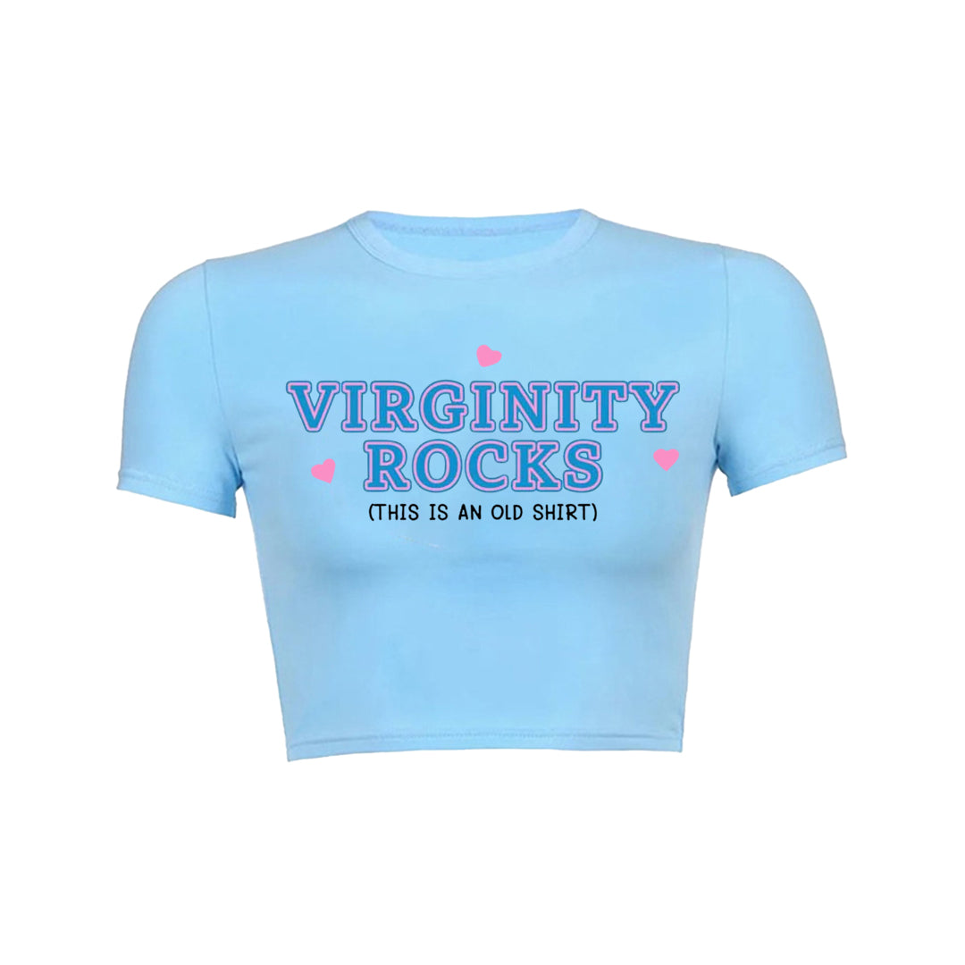 Virginity Rocks Y2K Baby Tee
