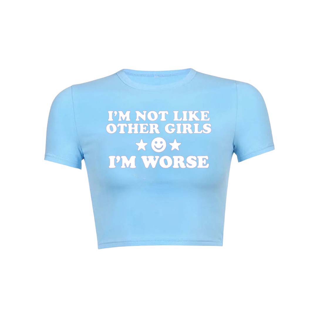 Im Worse Y2K Baby Tee Crop Top