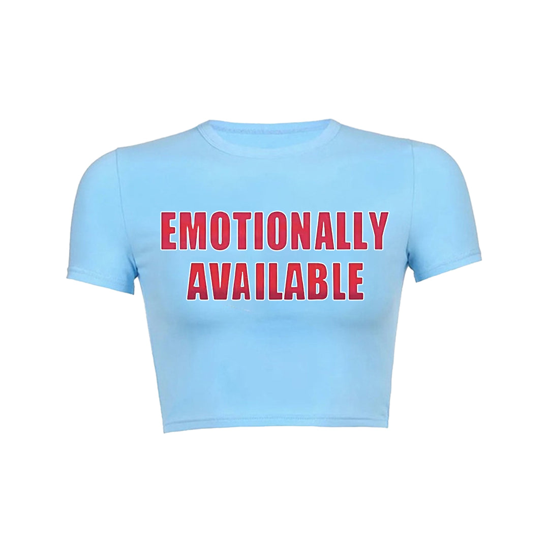 Emotionally Available Y2K Baby Tee