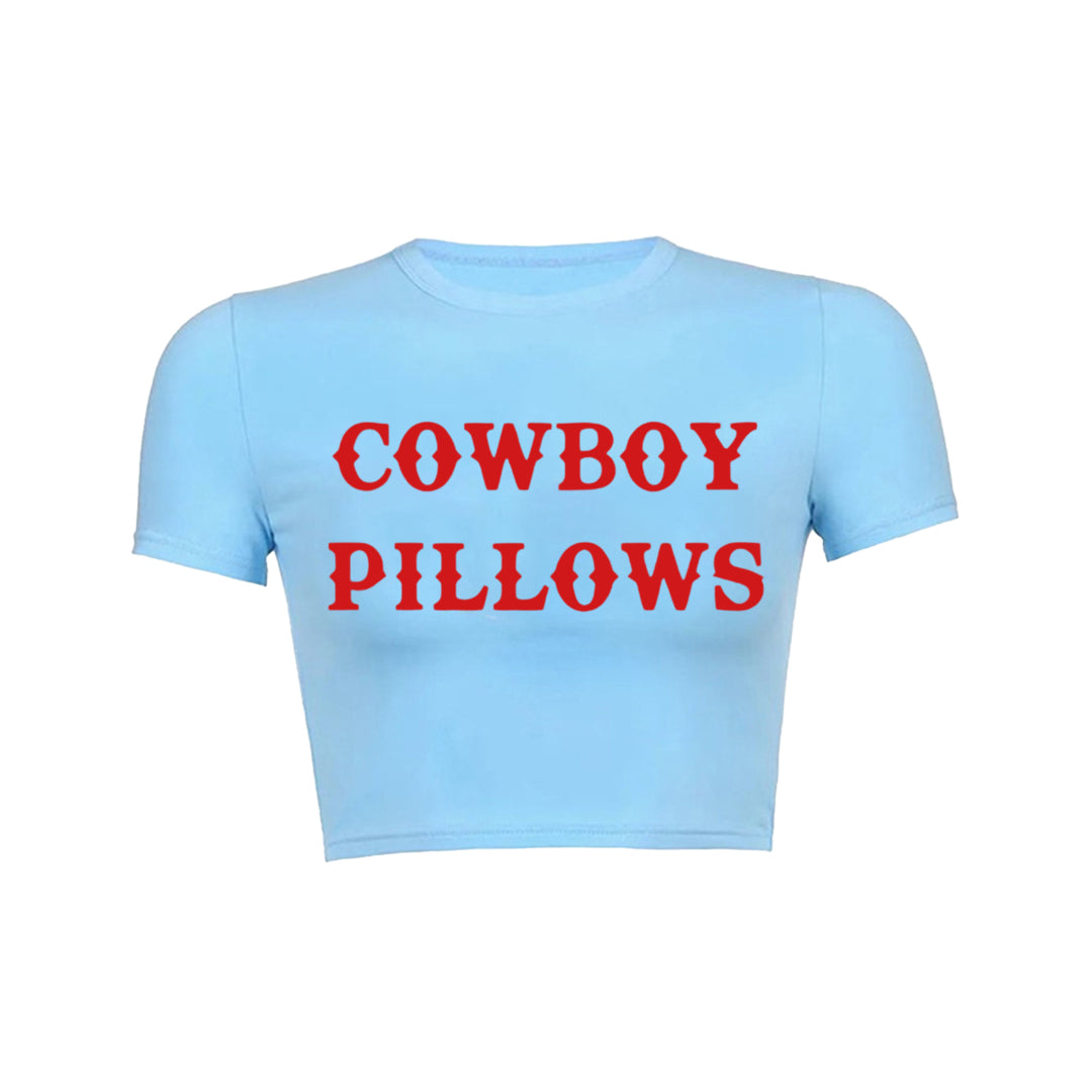 Cowboy Pillows Y2K Crop Top Tee Shirt