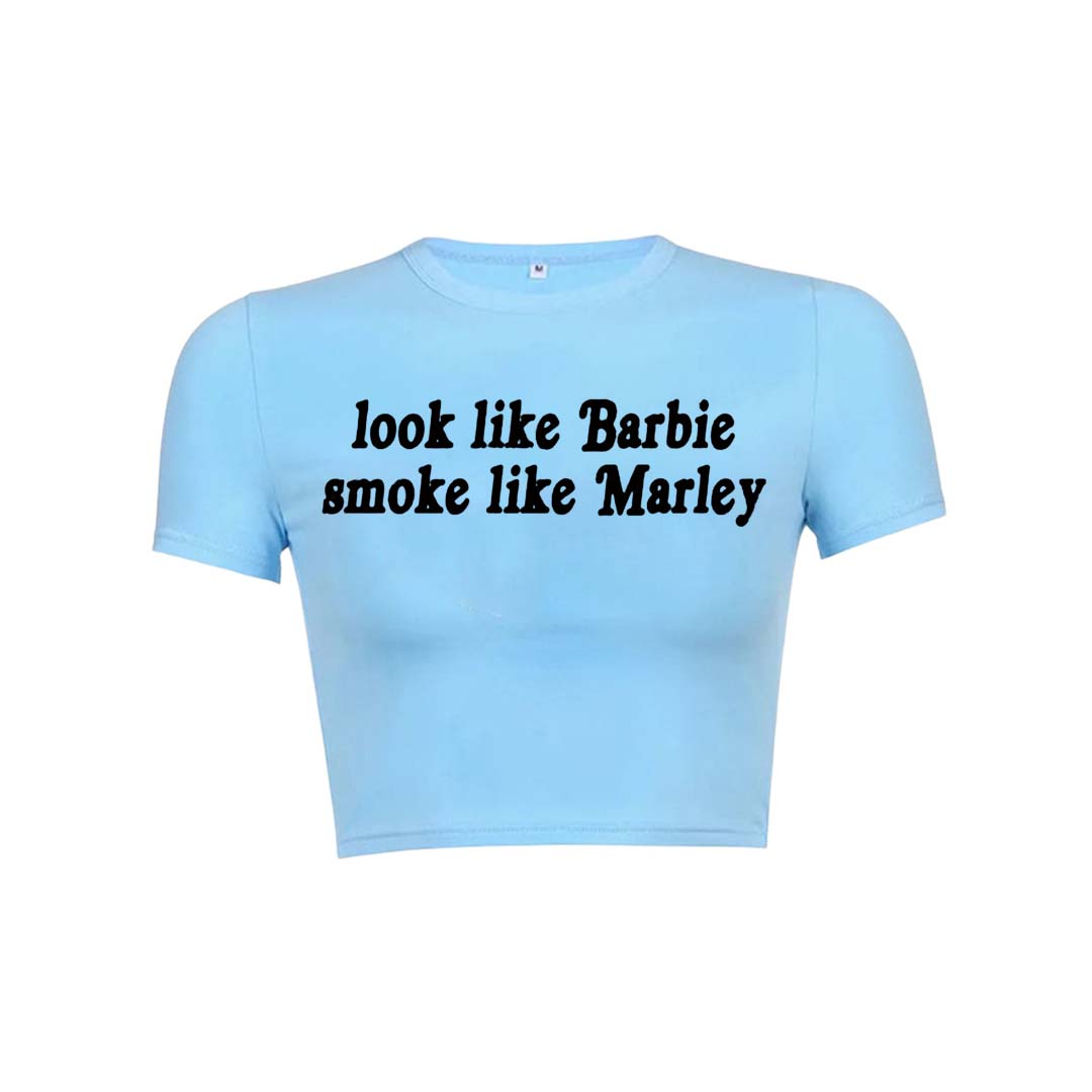 Smoke Like Marley Y2K Baby Tee Crop Top