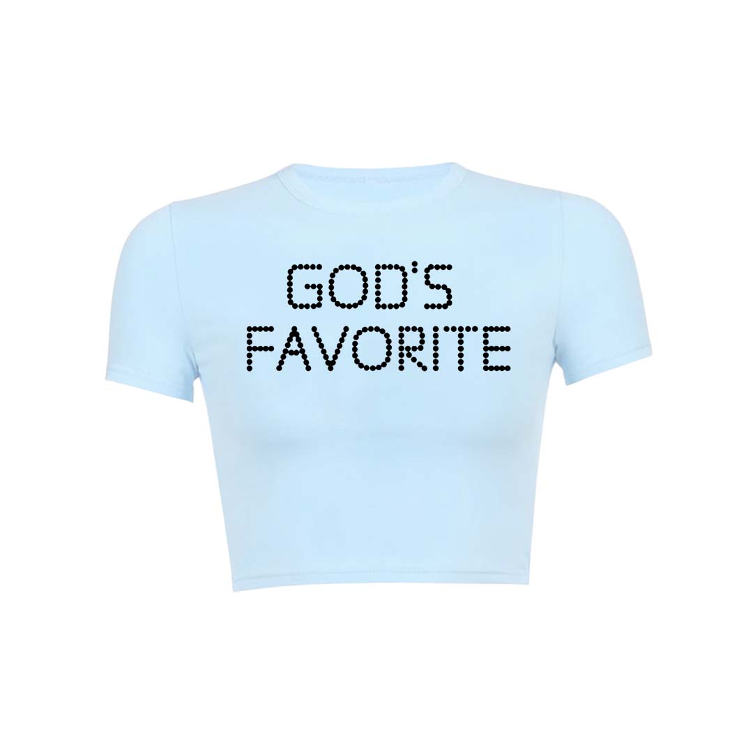 Gods Favorite Y2K Baby Tee Crop Top