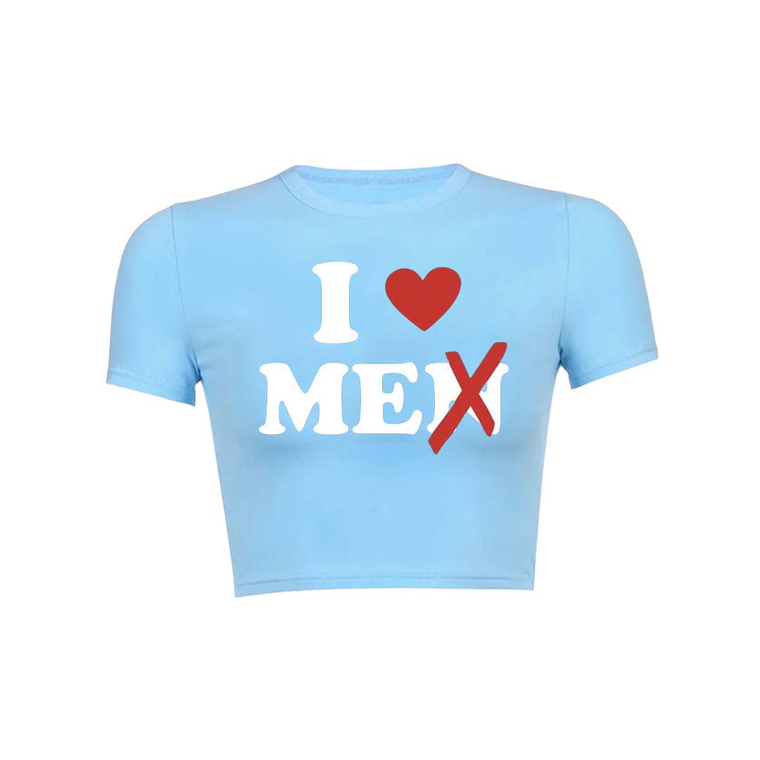 Love Me Not Men Y2K Baby Tee Crop Top
