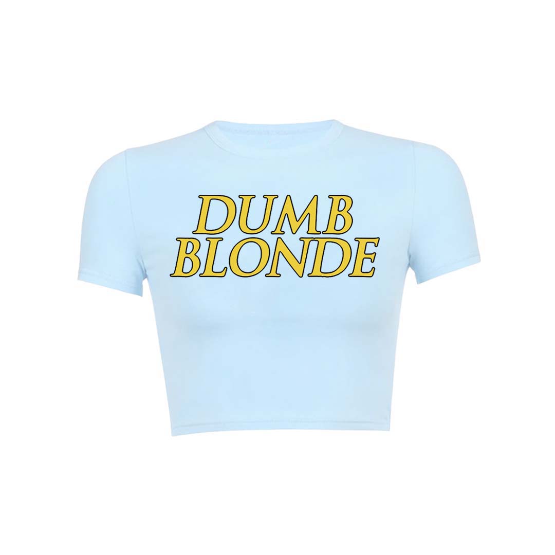 Dumb Blonde Y2K Baby Tee Crop Top