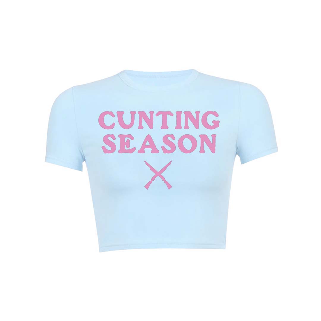 Cunting Season Y2K Baby Tee Crop Top