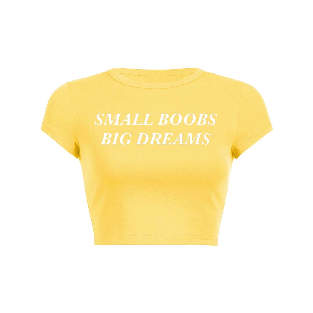 Small But Big Dreams Y2K Baby Tee Crop Top