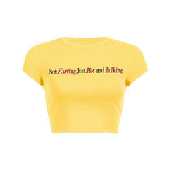 Just Hot And Talking Y2K Baby Tee Crop Top