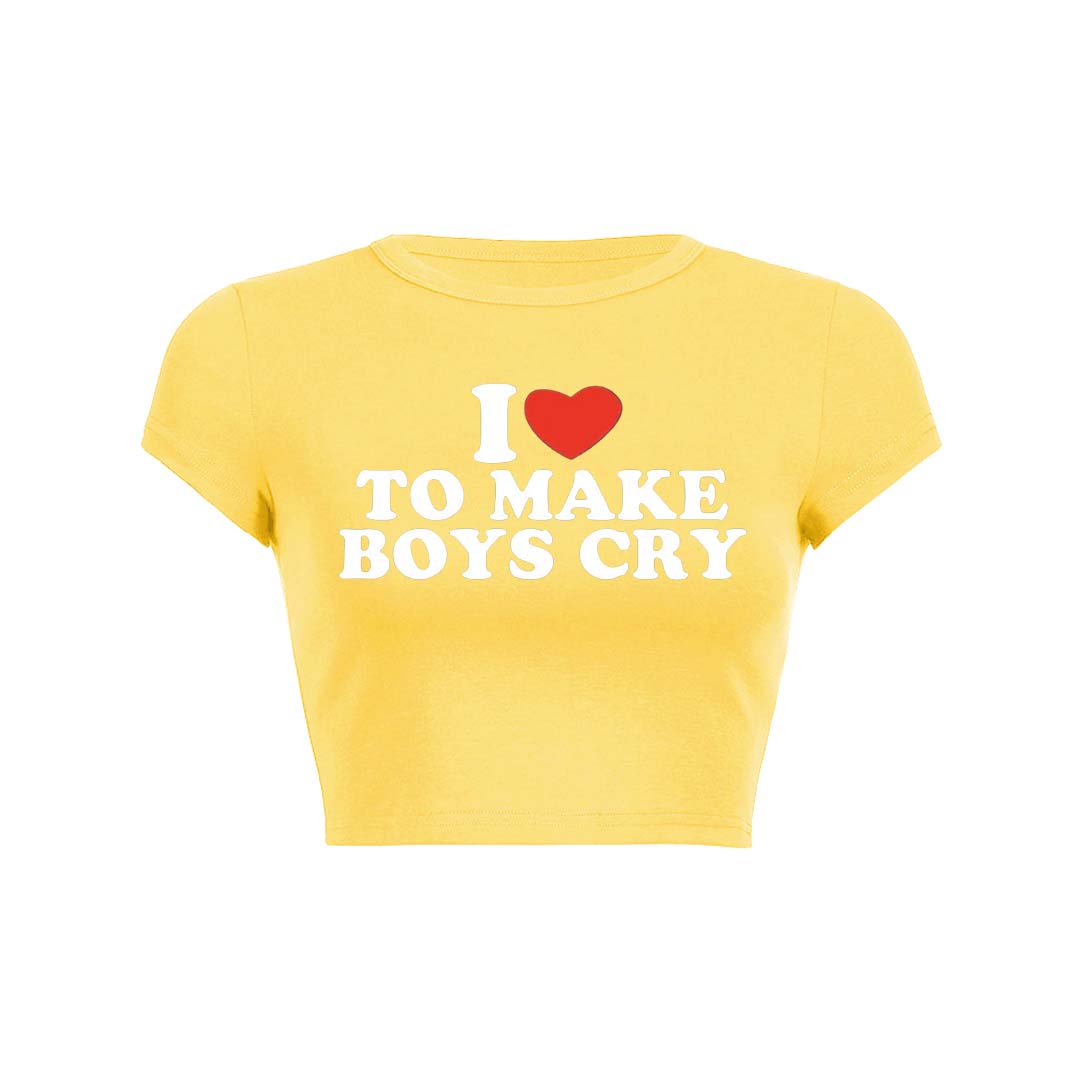 Love To Make Boys Cry Y2K Baby Tee Crop Top