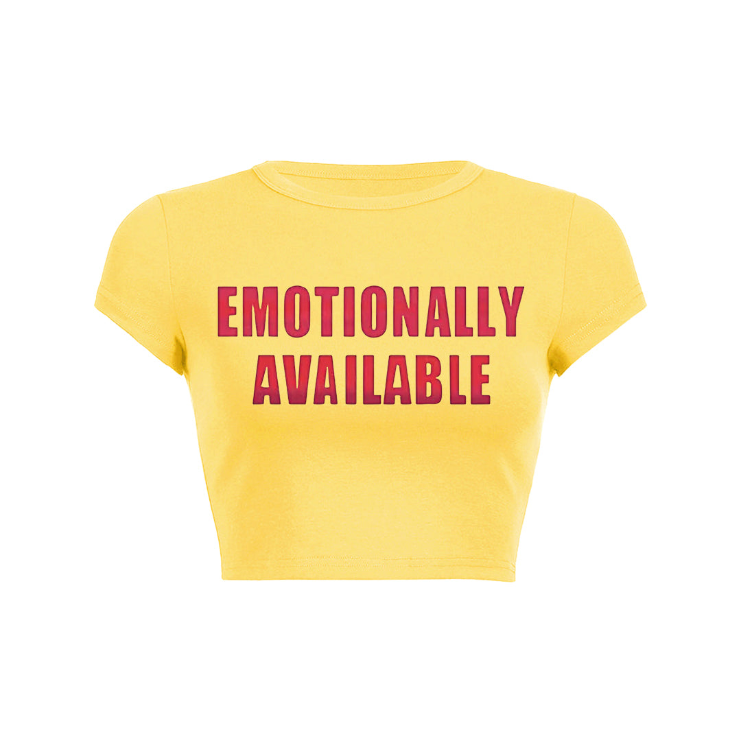 Emotionally Available Y2K Baby Tee