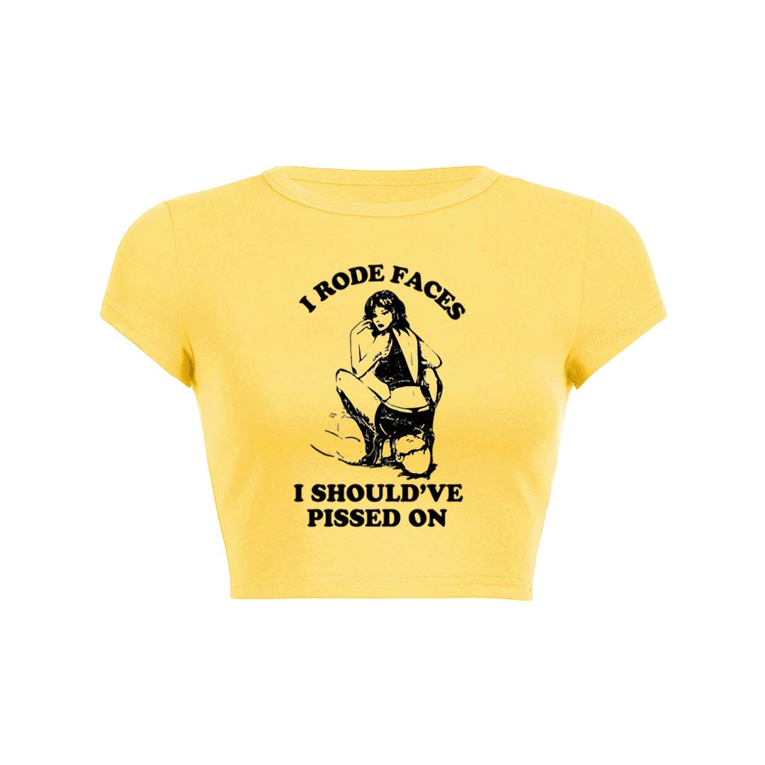 I Rode Faces Y2K Baby Tee Crop Top