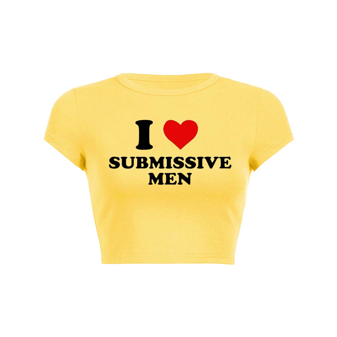 I Love S Men Y2K Baby Tee Crop Top