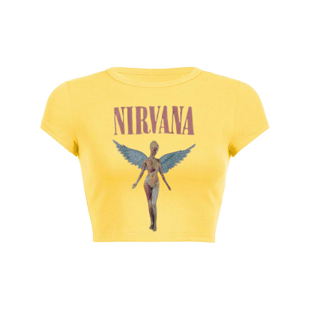 Nirxxxxa Angle Print Round Neck T Shirt