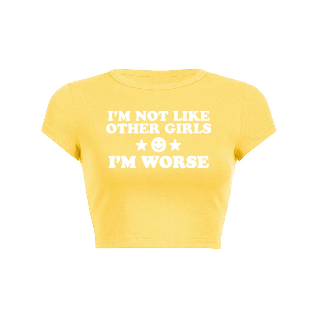 Im Worse Y2K Baby Tee Crop Top
