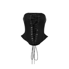 Corset backless lace up tube top
