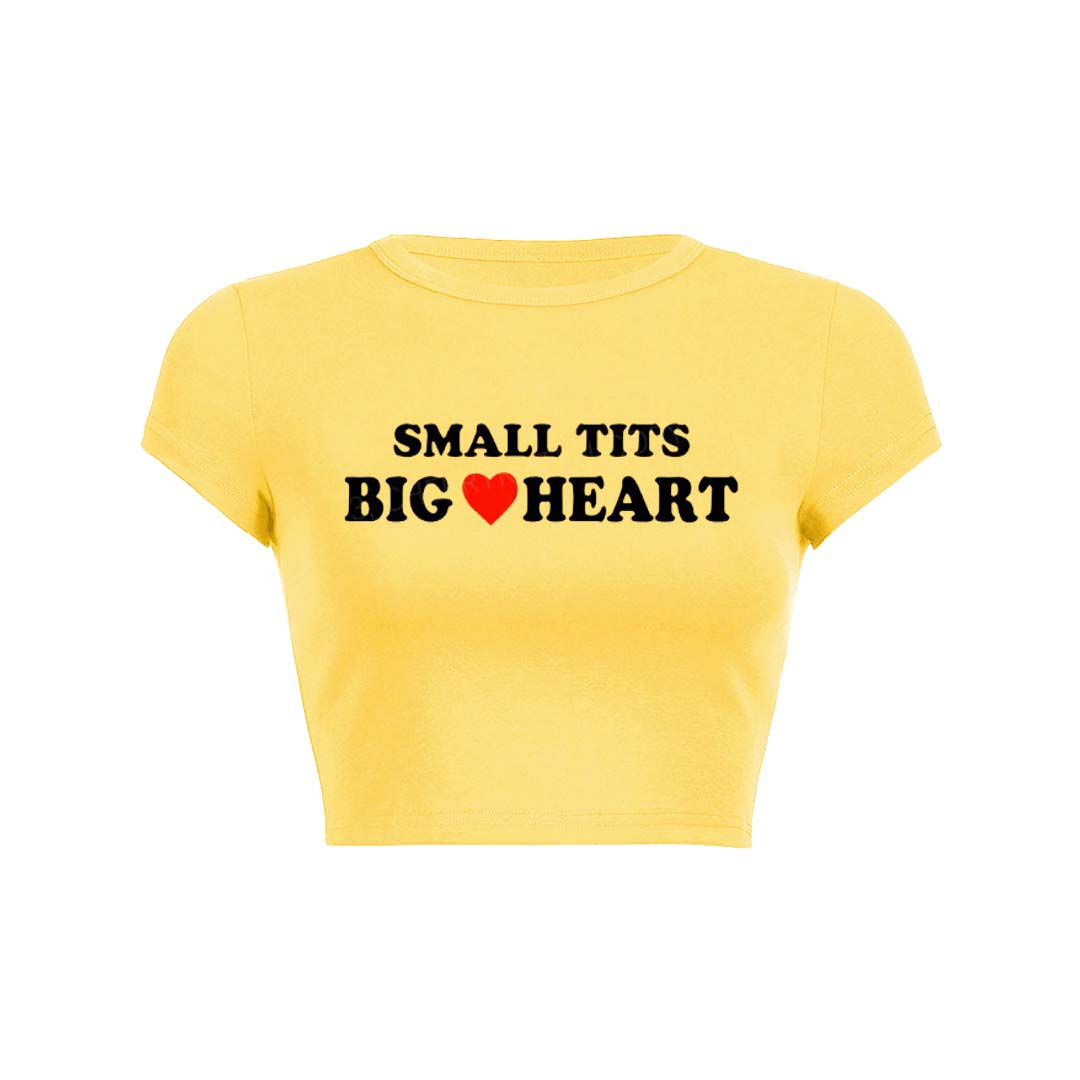 Small But Big Heart Y2K Baby Tee Crop Top