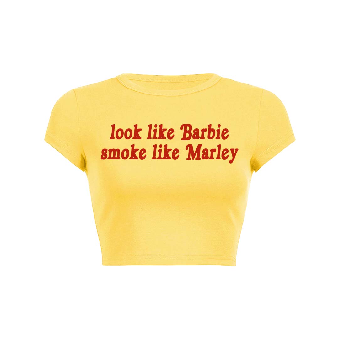 Smoke Like Marley Y2K Baby Tee Crop Top