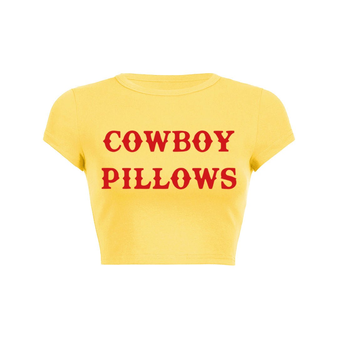 Cowboy Pillows Y2K Crop Top Tee Shirt