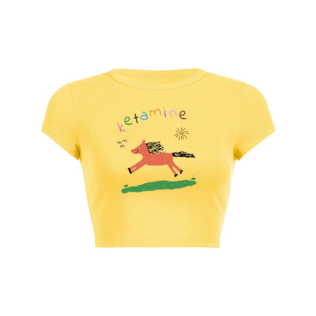 Orange Pony Y2K Baby Tee Crop Top