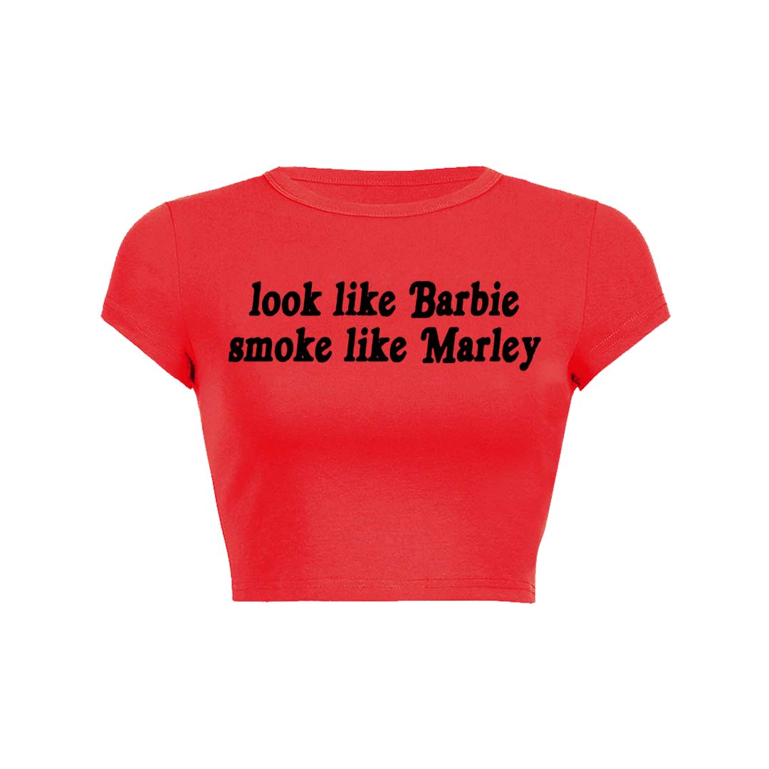 Smoke Like Marley Y2K Baby Tee Crop Top