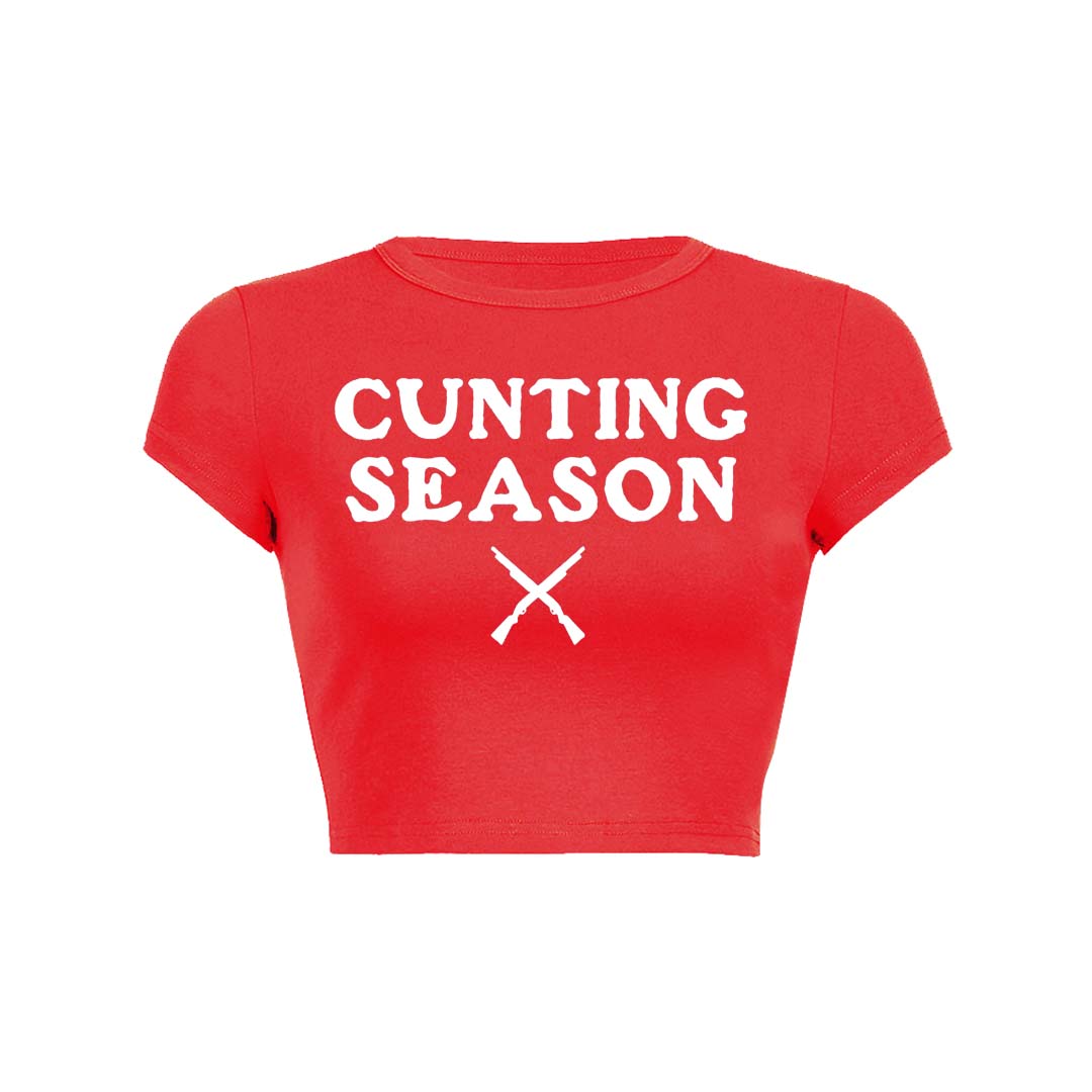 Cunting Season Y2K Baby Tee Crop Top