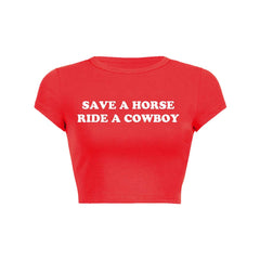 Save A Horse Y2K Baby Tee Crop Top