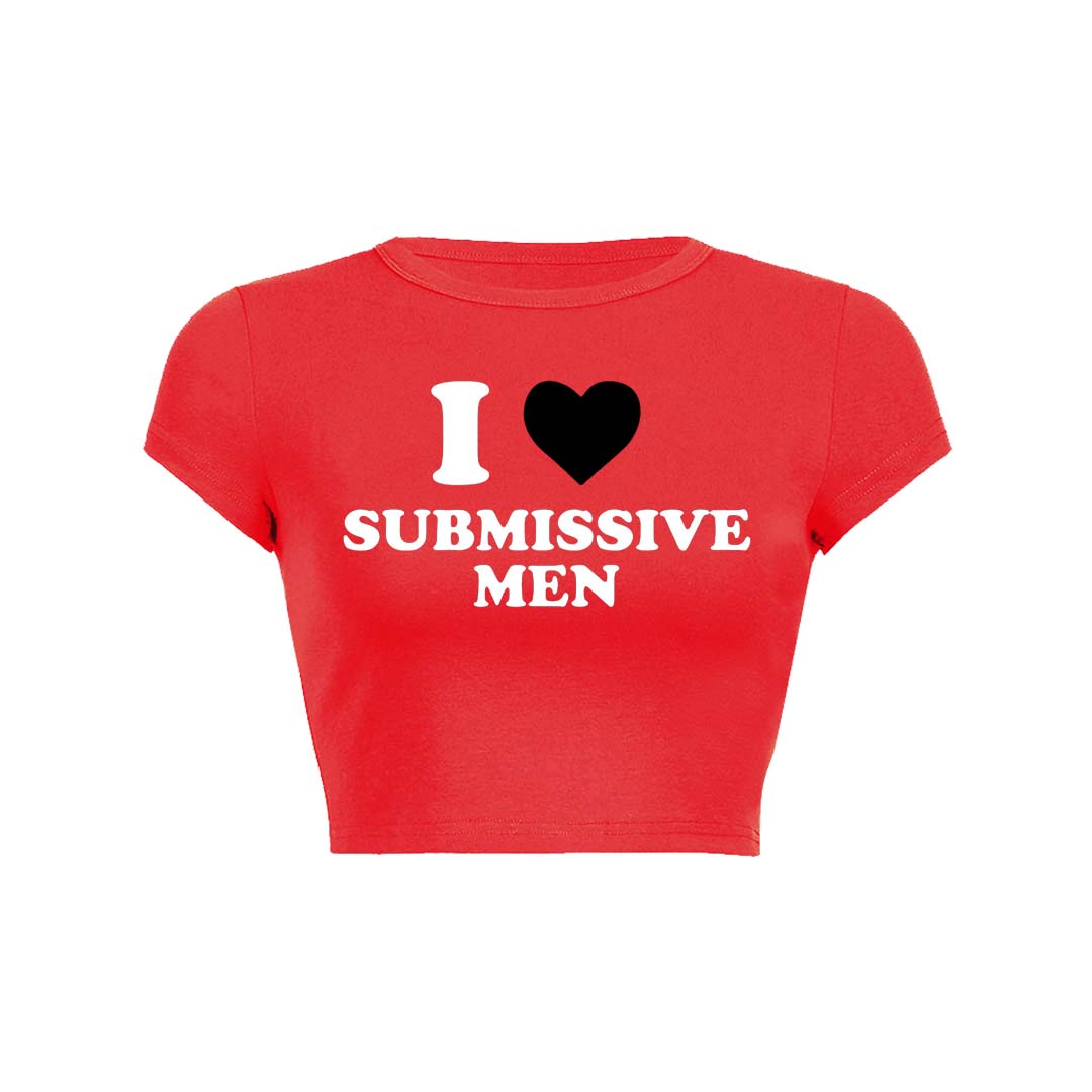 I Love S Men Y2K Baby Tee Crop Top