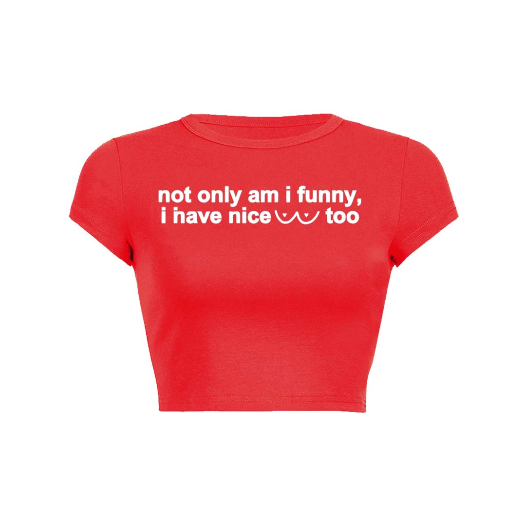 I Have Nice Dots Too Y2K Baby Tee Crop Top