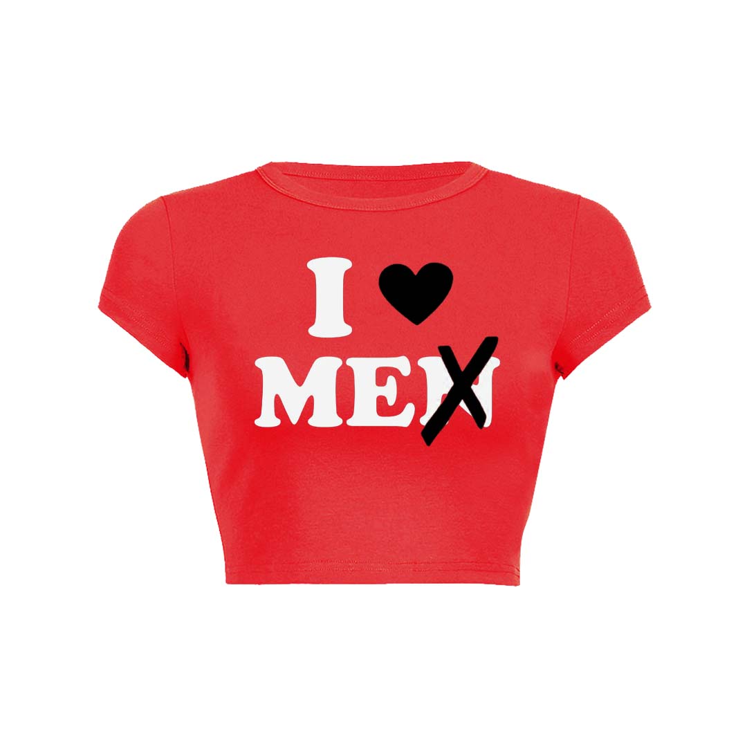 Love Me Not Men Y2K Baby Tee Crop Top