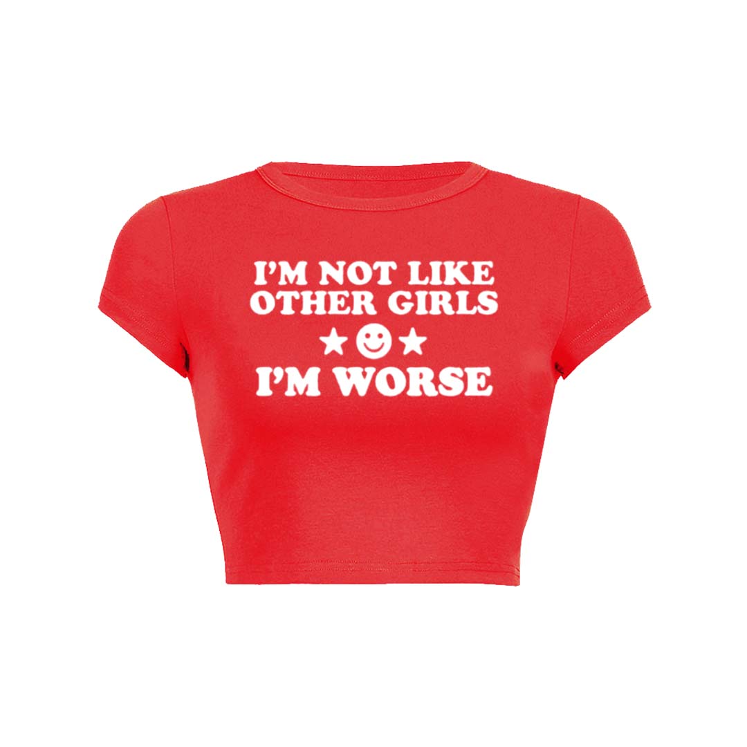 Im Worse Y2K Baby Tee Crop Top