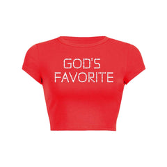 Gods Favorite Y2K Baby Tee Crop Top