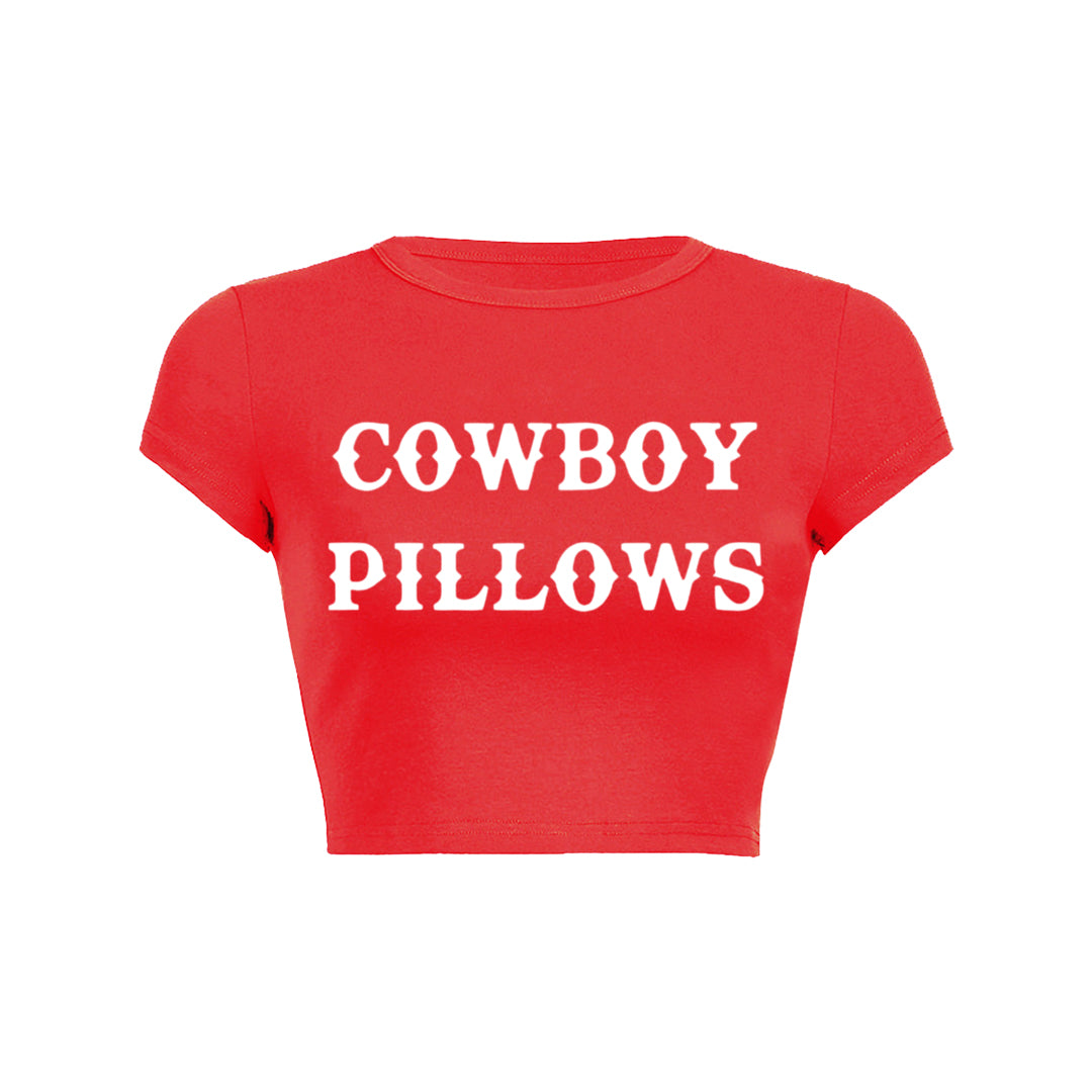 Cowboy Pillows Y2K Crop Top Tee Shirt