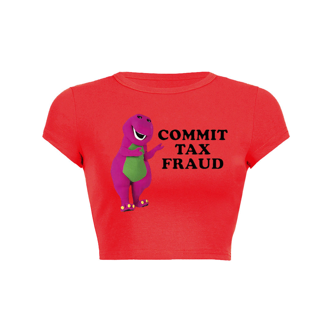Commit Tax Fraud Y2K Baby Tee
